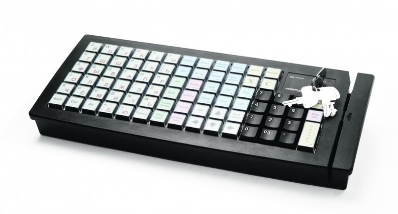 Клавиатура прог.Posiflex КВ-6600B черная с ридером магнитных карт на 1-2 дорожки